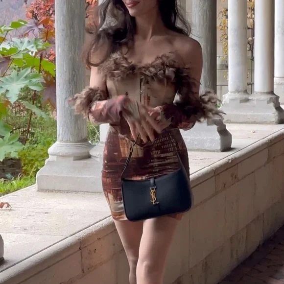 Fashion Nova | Dresses | City Girl Gloved Mini Dress Set Brown | Poshmark